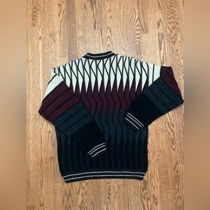 VINTAGE 90s Bachrach Sweater COOGI Style 3D Knit Mens Large Sweater Black Red